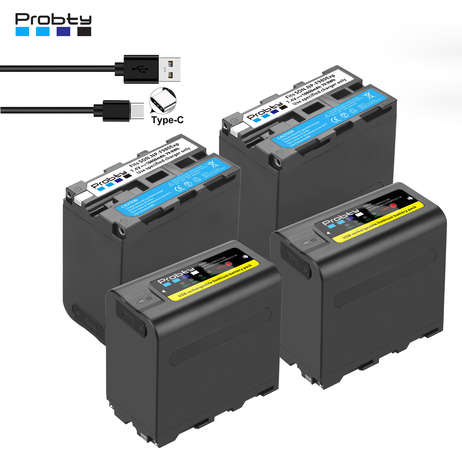 Photography Lighting Godox - 10800mAh NP-F970 NP-F960 Battery with Type