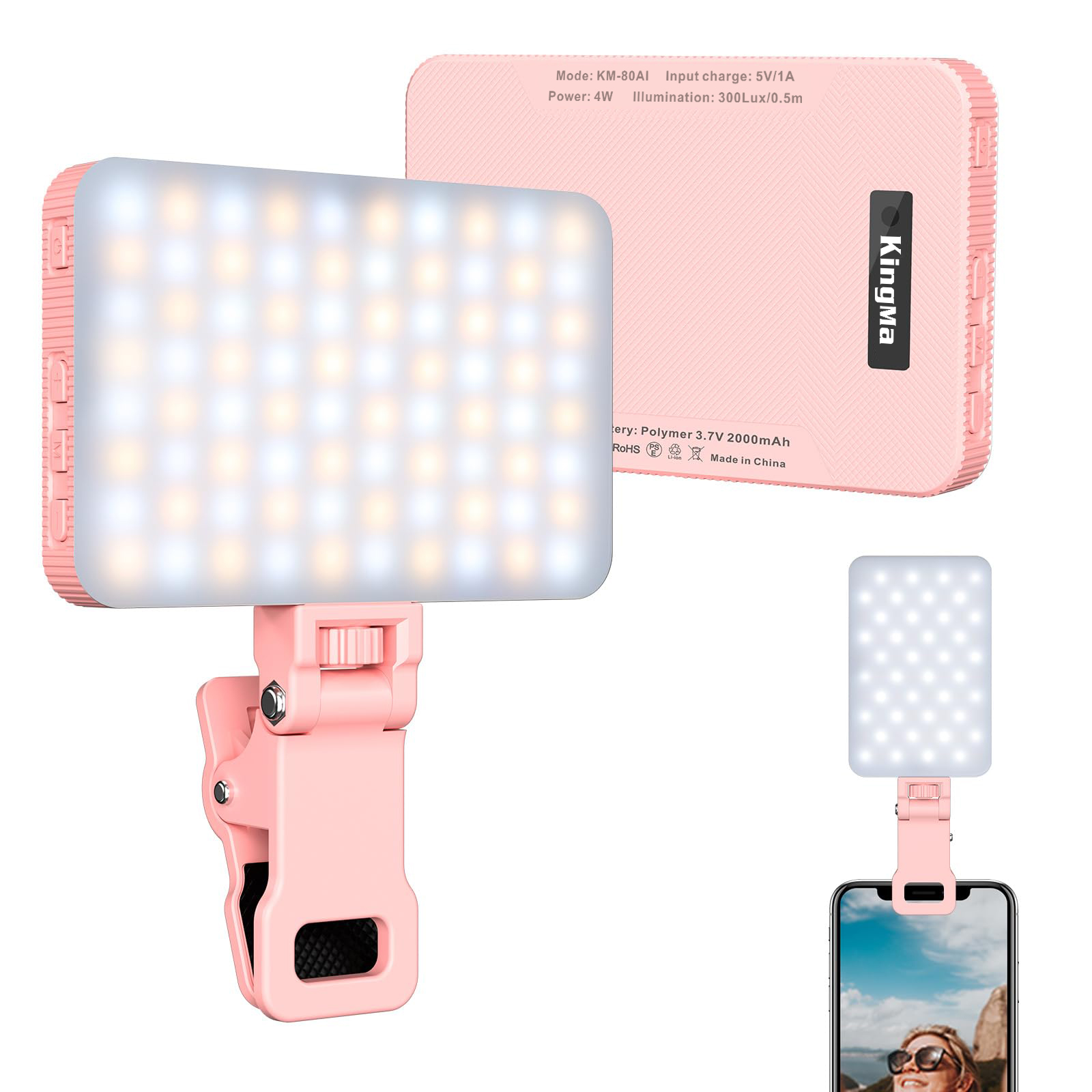 Photography Lighting Professional - King Ma Pink Rechargeable Selfie Light