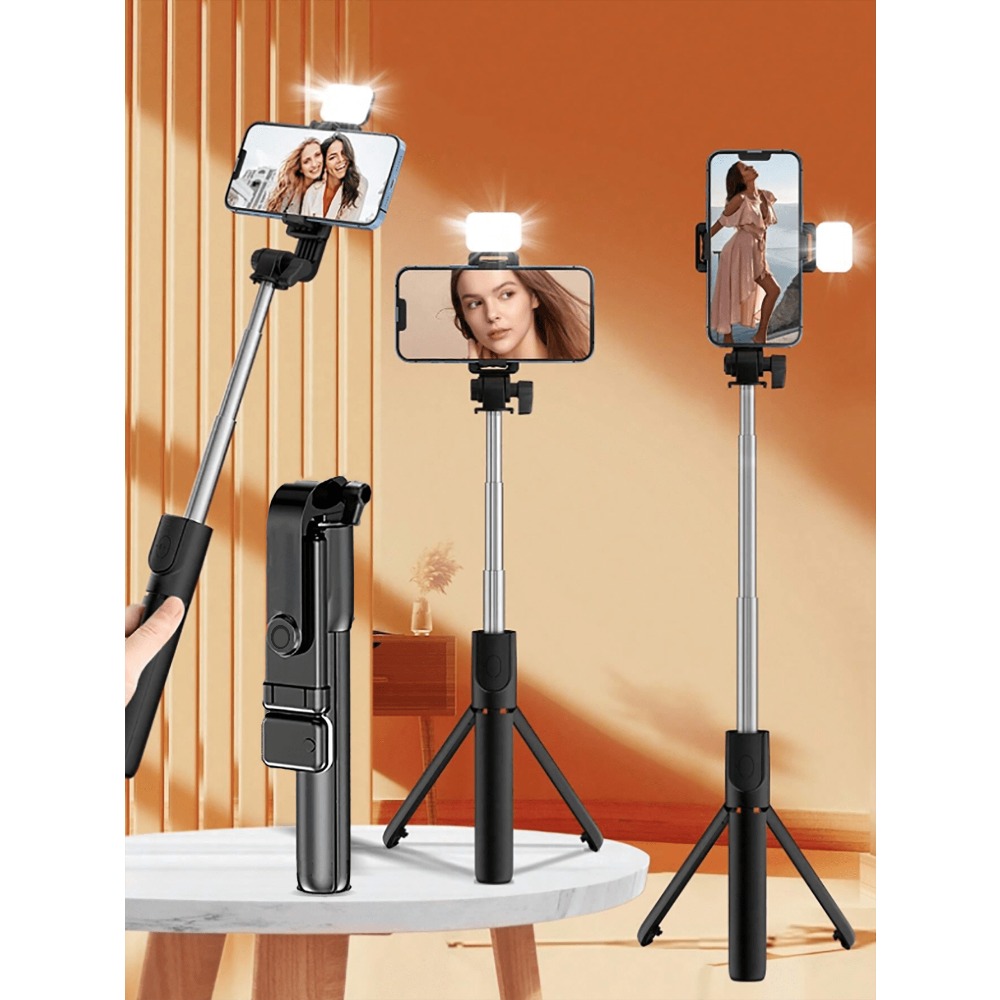 Photography Of Lighting - 1pc Portable Selfie Stick With Wireless
