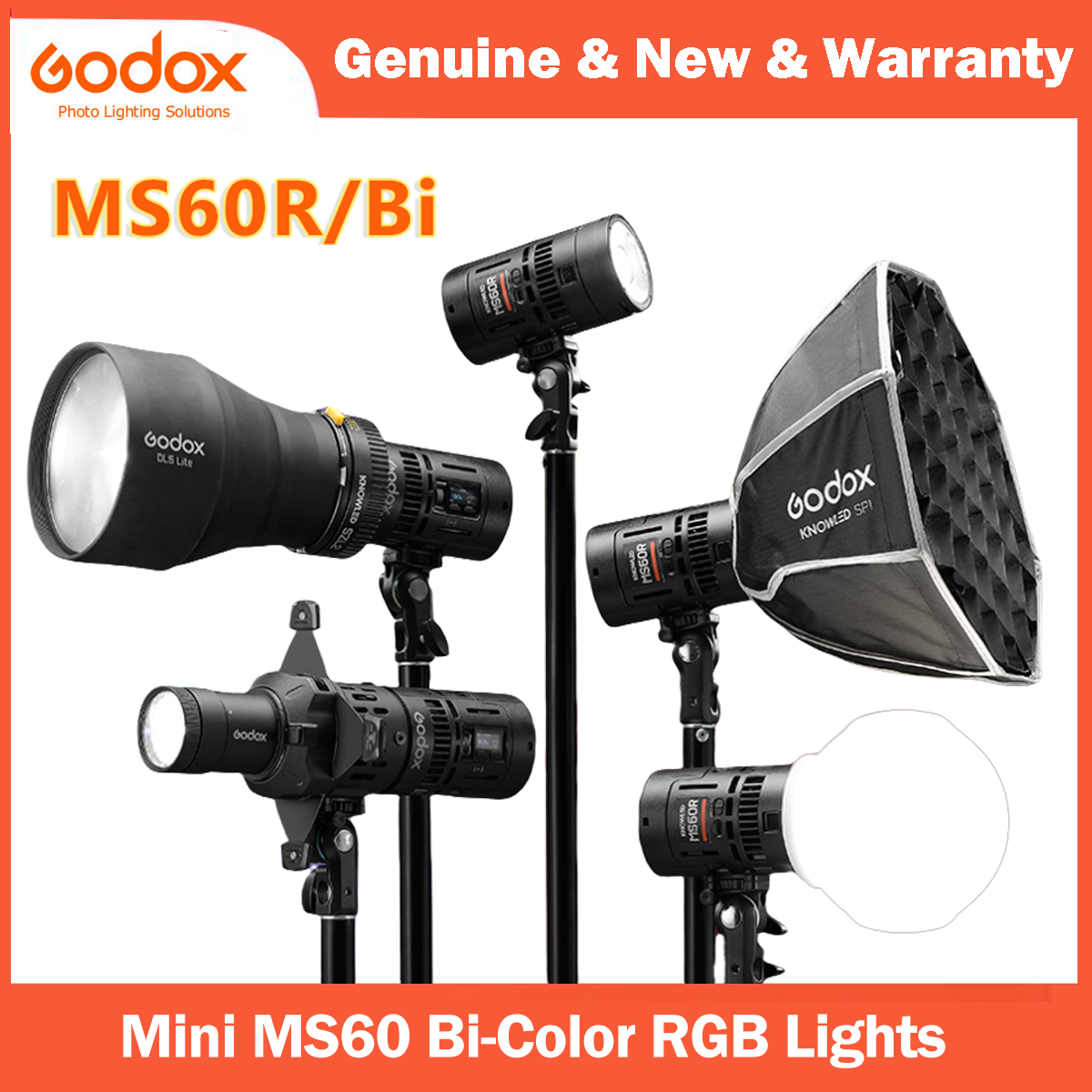 Photography Lighting Godox - Godox MS60R RGB MS60Bi Bi-Color LED