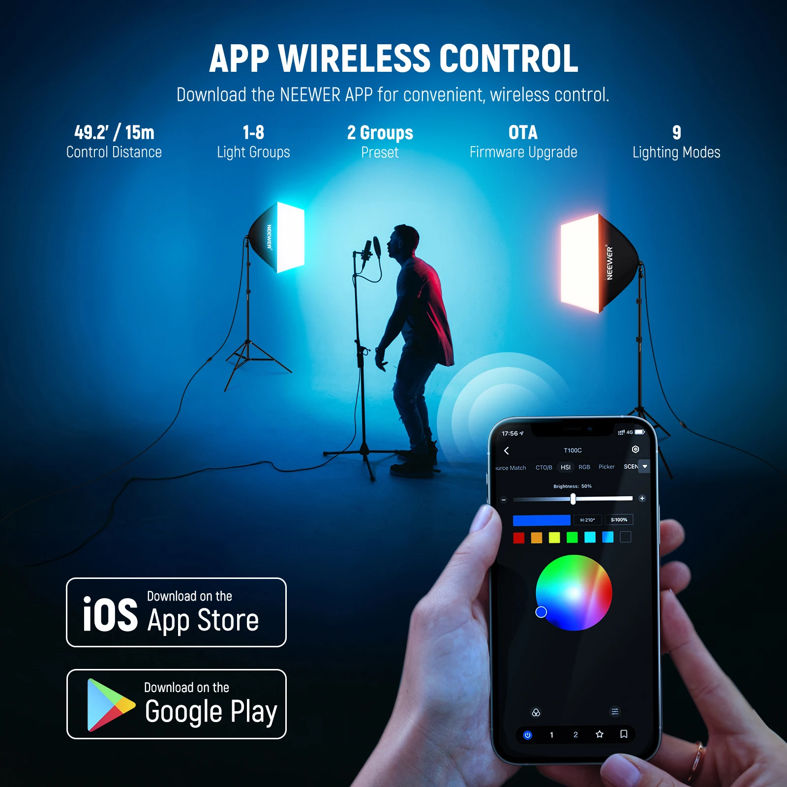 NEEWER RGB Softbox Lighting Ki - Photography Lighting App 리뷰 및 가격