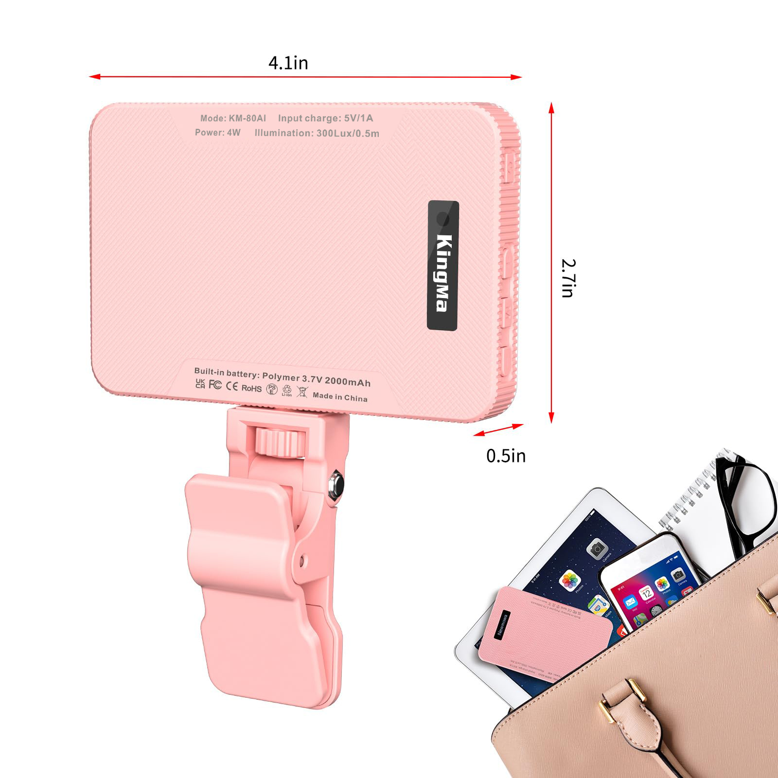 King Ma Pink Rechargeable Self - Photography Lighting Professional 리뷰 및 가격