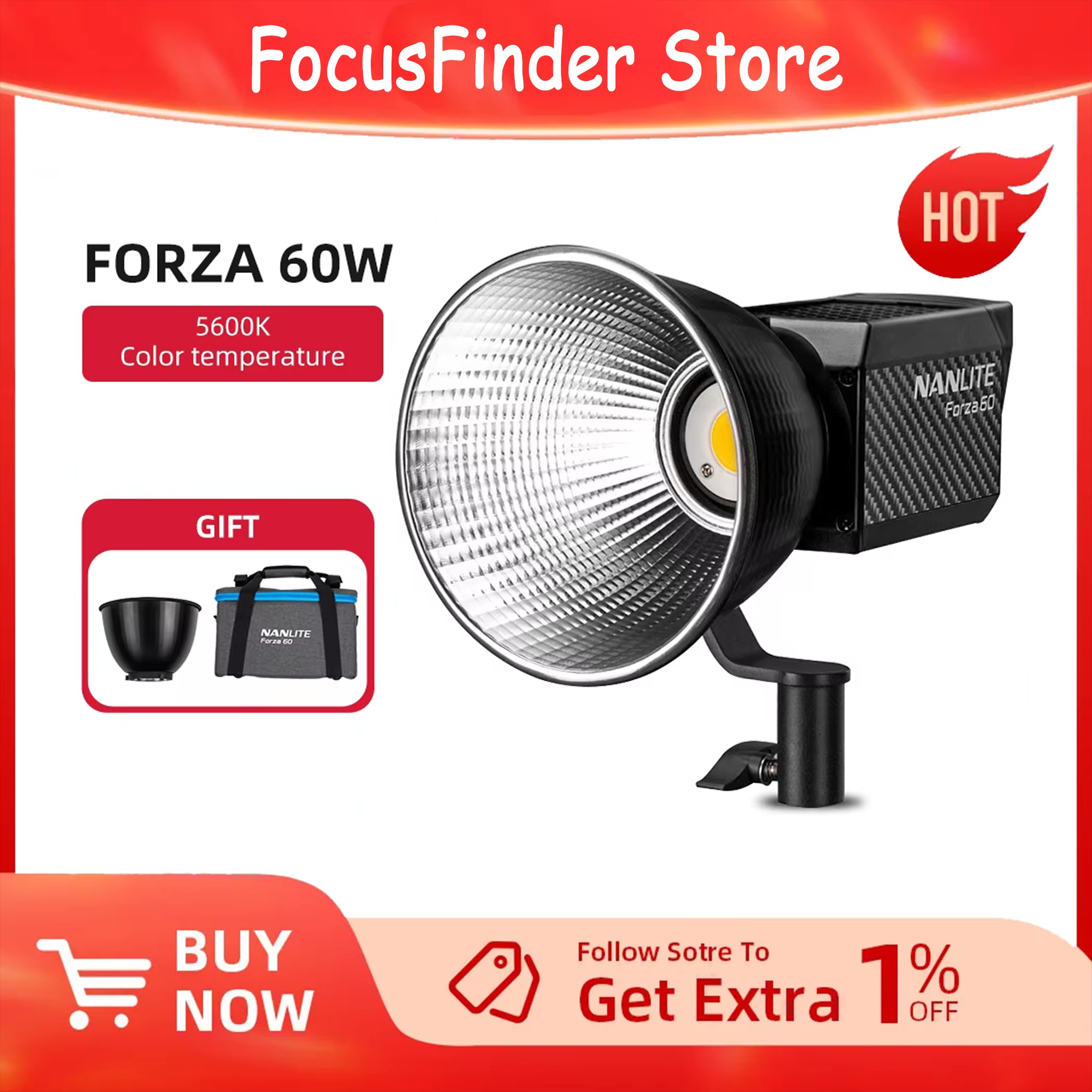 Nanlite Forza 60W Portable 560 - Portable Strobe Monolight 리뷰 및 가격