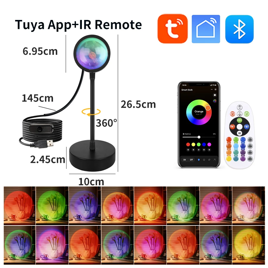 Smart Sunset Lamp Tuya USB Sun - Photography Lighting App 리뷰 및 가격