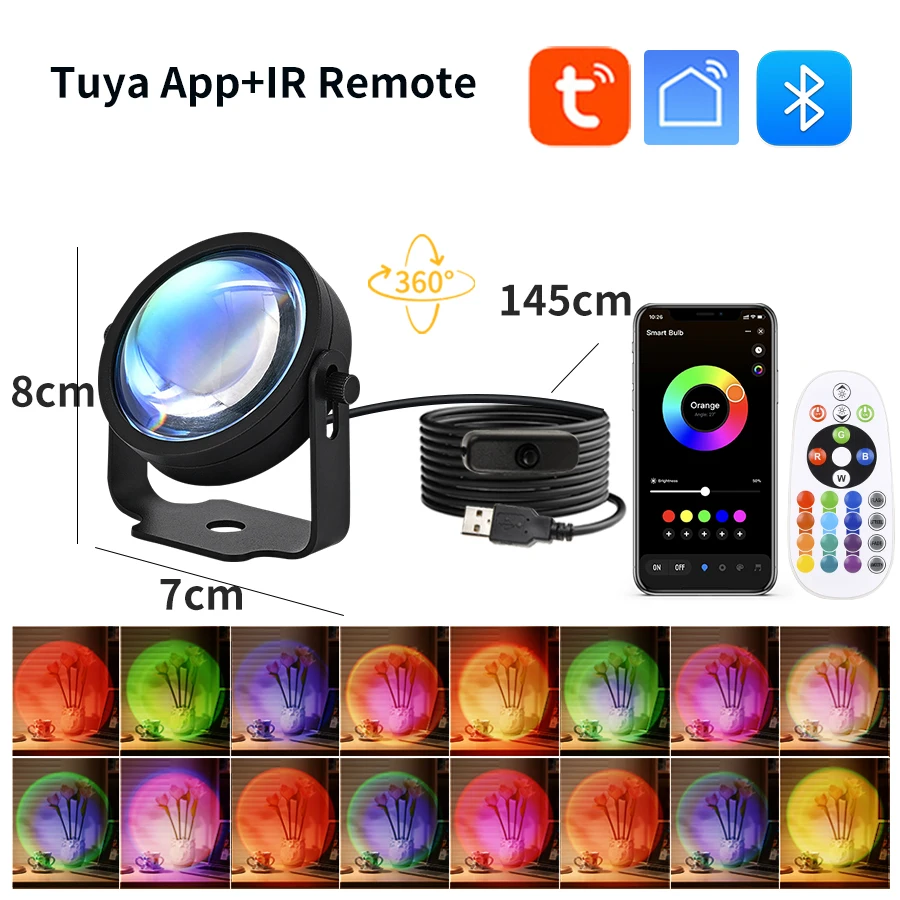 Smart Sunset Lamp Tuya USB Sun - Photography Lighting App 리뷰 및 가격
